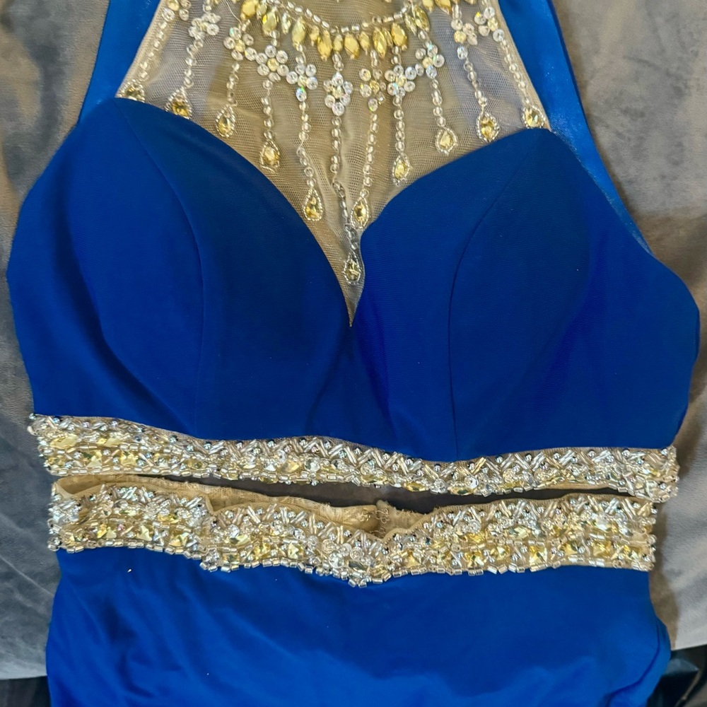 Faviana Royal blue two piece dress size 2